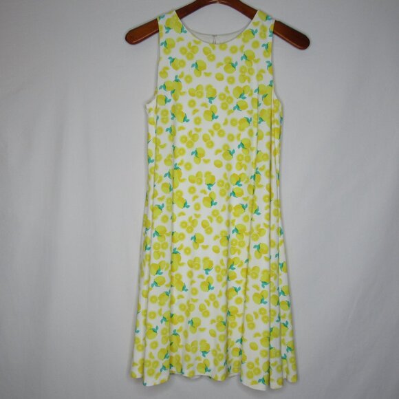 Pappagallo Yellow Swing Sleeveless Lemon Print Dress Women's M Medium - Picture 6 of 8